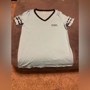 Pink Victoria’s Secret vneck logo tee